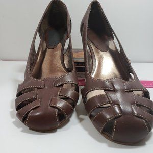 Rampage Slip on Sandal toe, closed heel Brown 9.5M